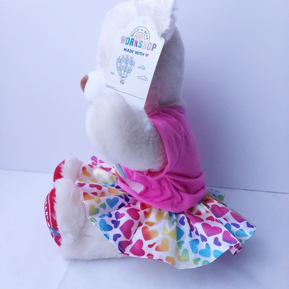 Build a Bear Workshop National Teddy Bear Day 2019 Bear with Rainbow Shirt - Picture 4 of 12